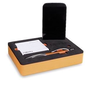 9588M Soft foam tray with 1 pen and 2 notebooks